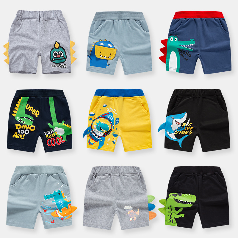 Pantalones cortos para niños verano estilo occidental pantalones casuales pantalones para niños bebé verano estilo coreano dibujos animados tiburón ropa para niños entrega image 3