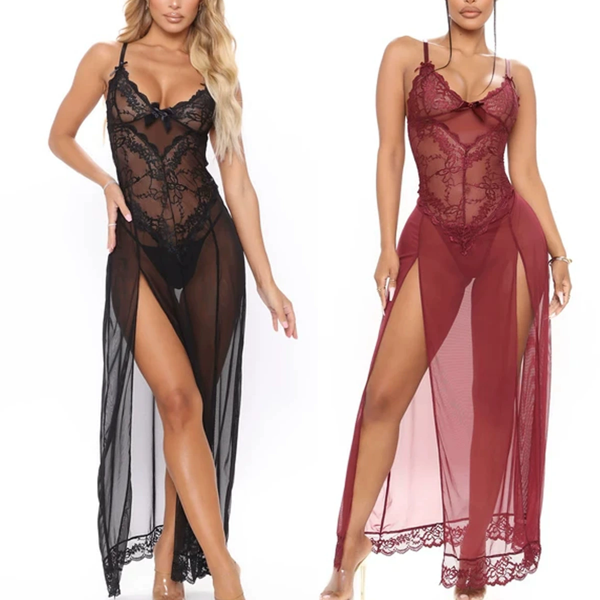 Black pijama, fashionable comfortable lace set, European style, lace dress