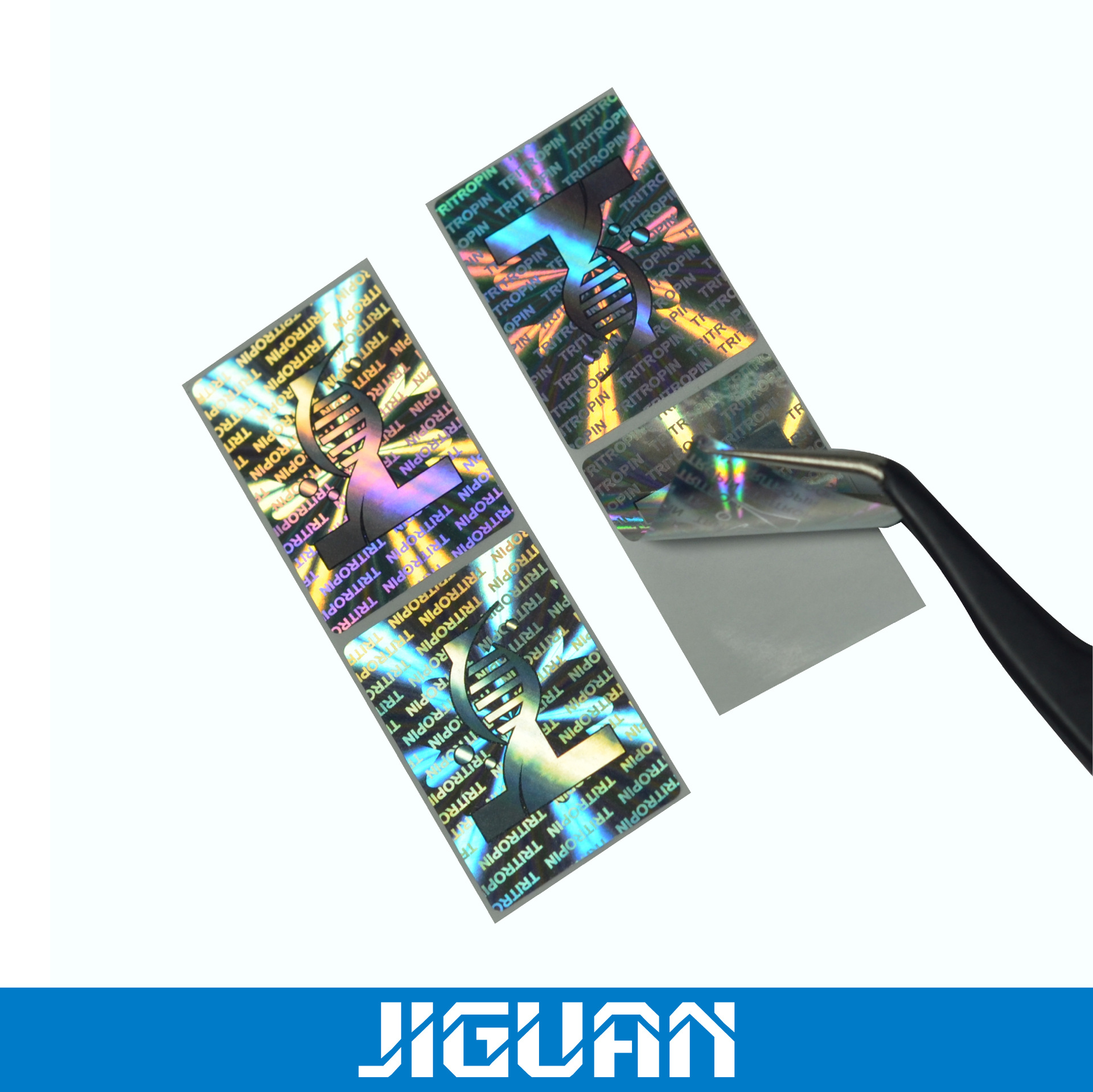 日期防伪镭射标签一次性撕毁无效原装正品标签防开封口贴