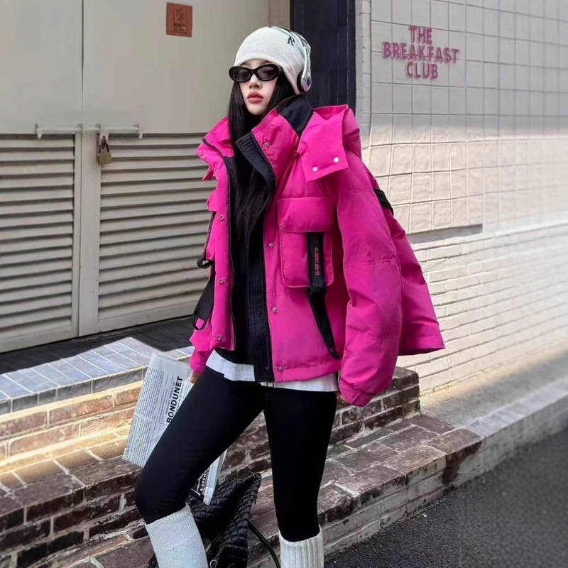 欧货羽绒服女2025冬季新款加厚街头时尚潮牌高级感简约面包服外套|undefined
