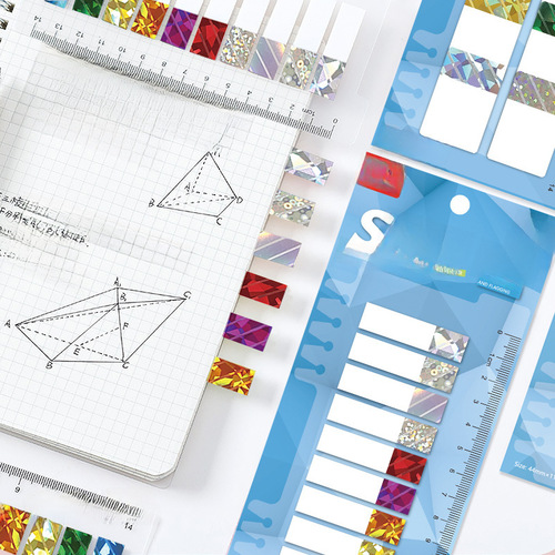 Laser gem transparent sticky notes with Instagram style and a sense of elegance, memo paper for students, index labels, small cards, factory wholesale