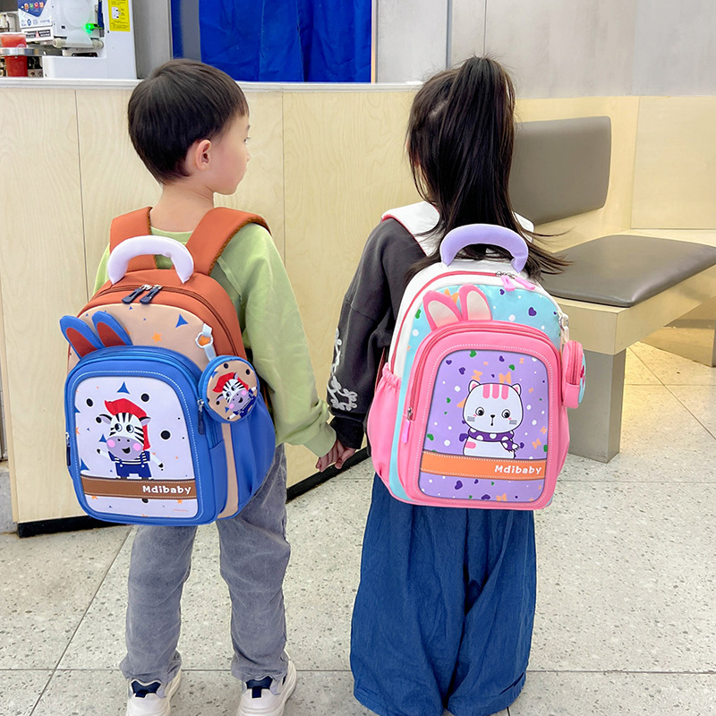 2026 nueva mochila infantil caricatura encantadora impresión de aire extranjero mochila de niños y niñas jardín de infantes mochila de bebé