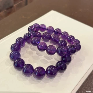 天然乌拉圭紫水晶手链浓郁紫色紫水晶手串少女款紫晶礼物时尚网红