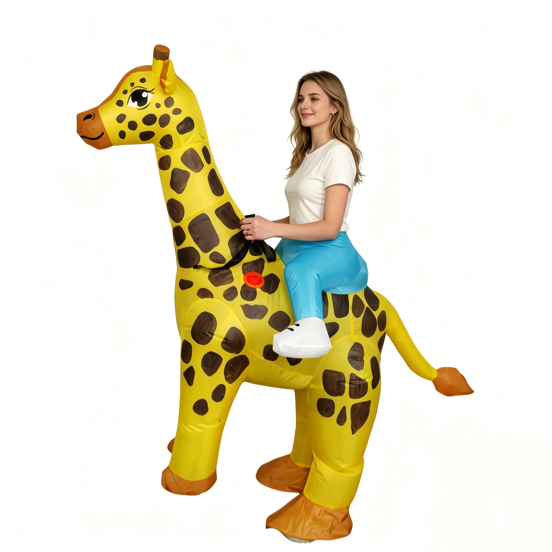 Transfronterizos personalizados animales montando girafa ropa inflable vestido espectáculo divertido lindo espectáculo creativo ropa inflable