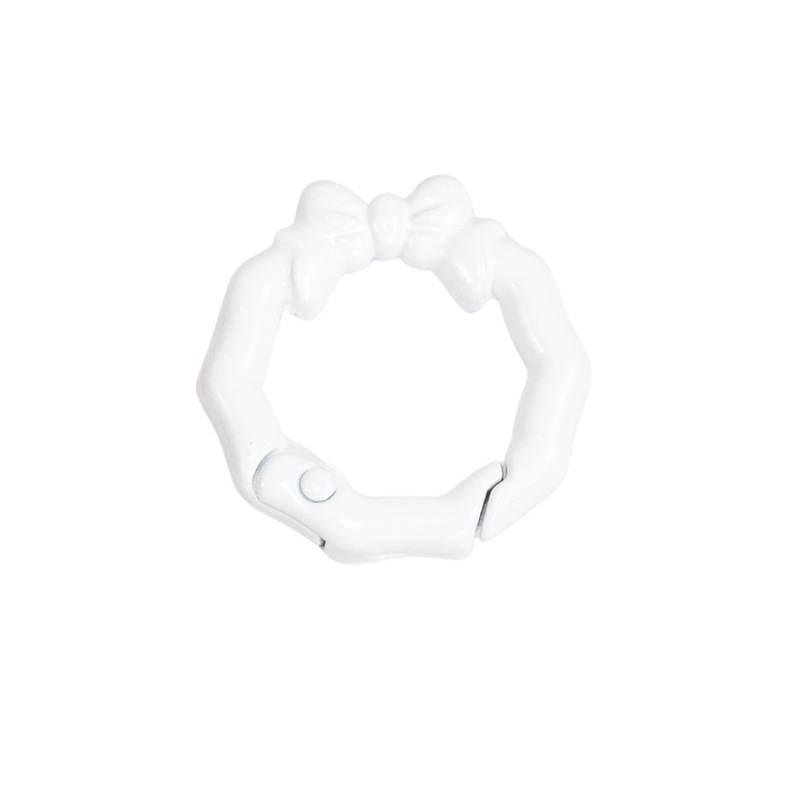 花環スプリングバックル円形開口環蝶結びスプリングリングキーホルダーDIY部品合金接続リング卸売り