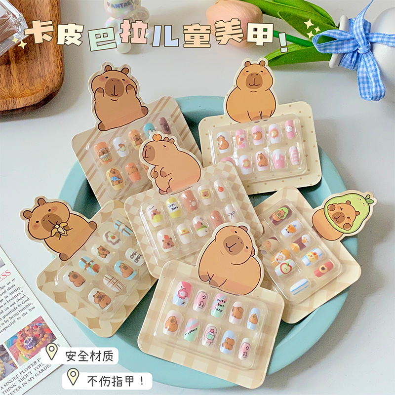 Nuevo capibara niños divertidos diy lindo divertido usar pegatinas de uñas pegatinas decorativas