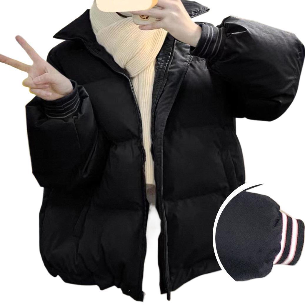 다운 재킷 여성의 겨울 짧은면 패딩 재킷 2024 새로운 코트 빛과 얇은 빵 의류 두꺼운 검은 색 한국어 버전