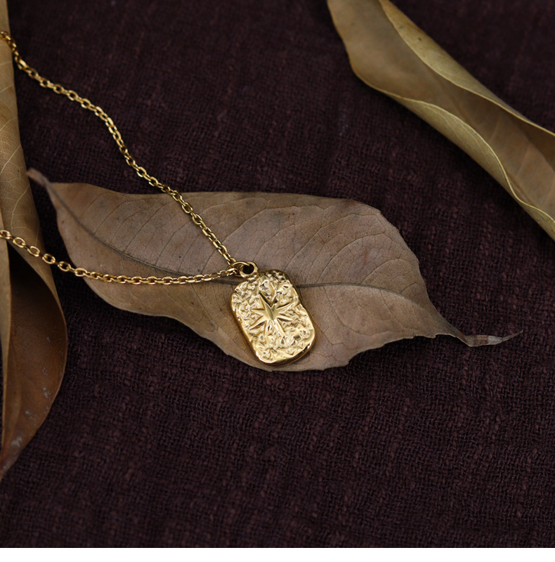 Fashion Square Titanium Steel Pendant Necklace 1 Piece