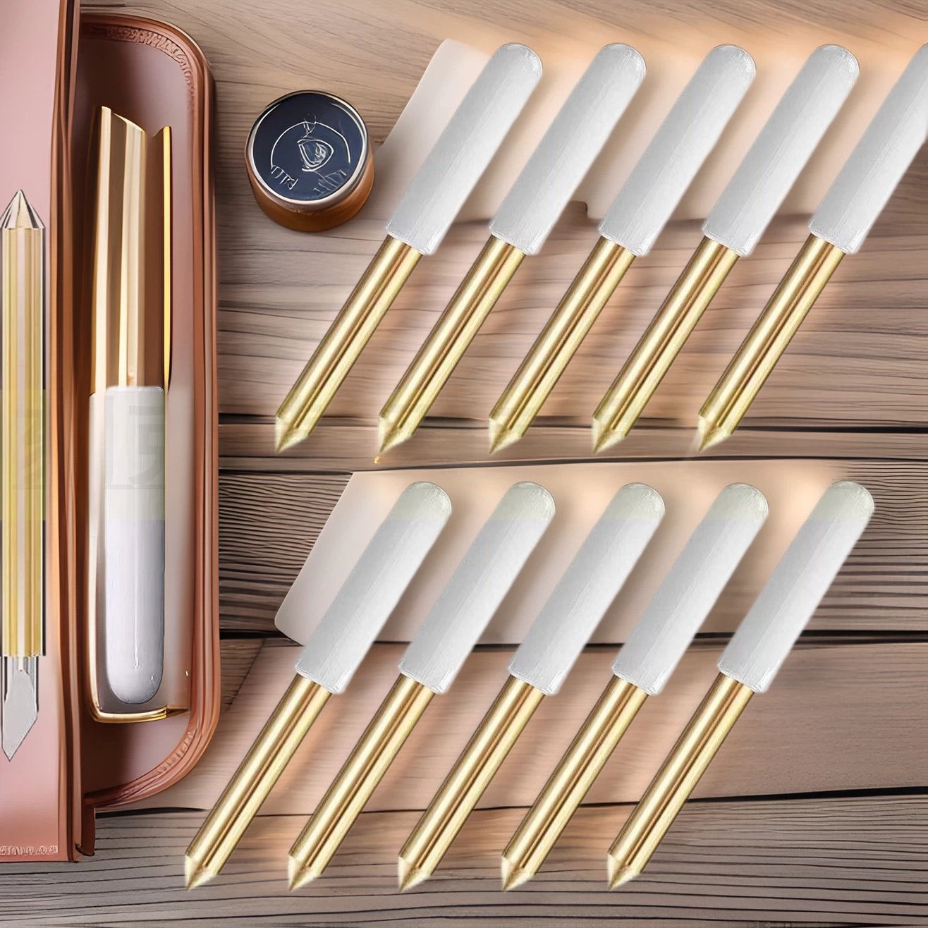 Нож с золотой ручкой ExploreAir, глубокорезающее лезвие Roland, твердосплавное лезвие для гравировки и резки