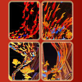 商业街鱼形花灯装饰户外防水悬挂发光鱼灯笼大型节日布置国风鱼灯