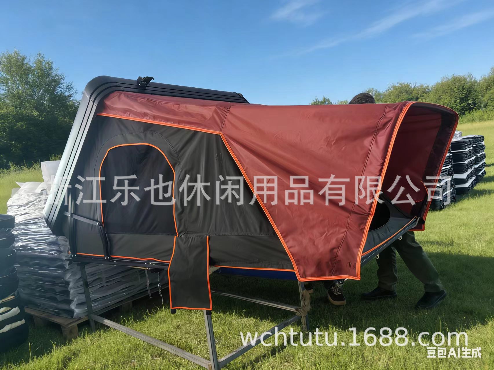 Car-Mounted Aluminum Alloy Tent for Outdoor Camping, Foldable for Self-Driving Trips, Side-Opening Quick-Open Tent, No Assembly Required