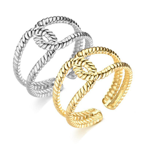  European and American retro ins cold wind lava series open titanium steel ring women's French simple ring tail ring