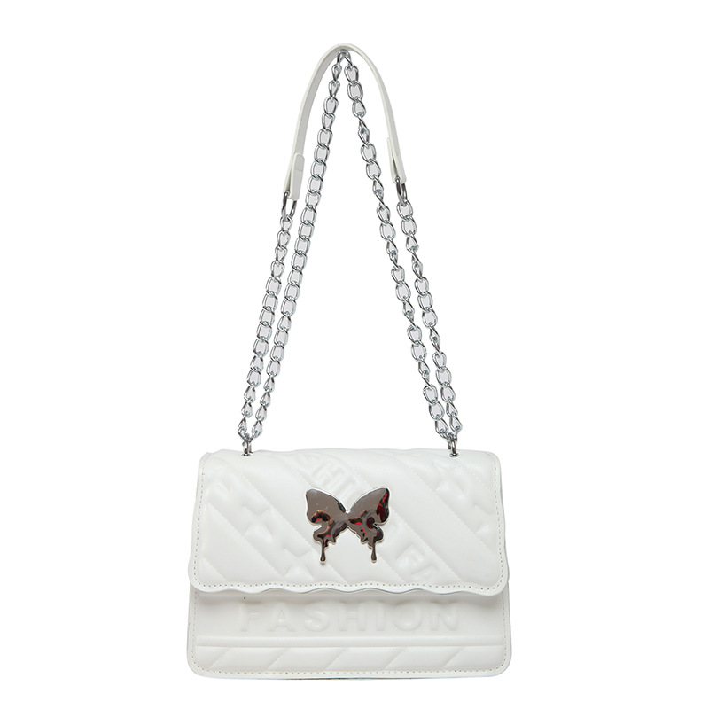 Casual simple color sólido moda 2025 nueva cadena de moda diamante hombro de mano bolso pequeño para mujeres