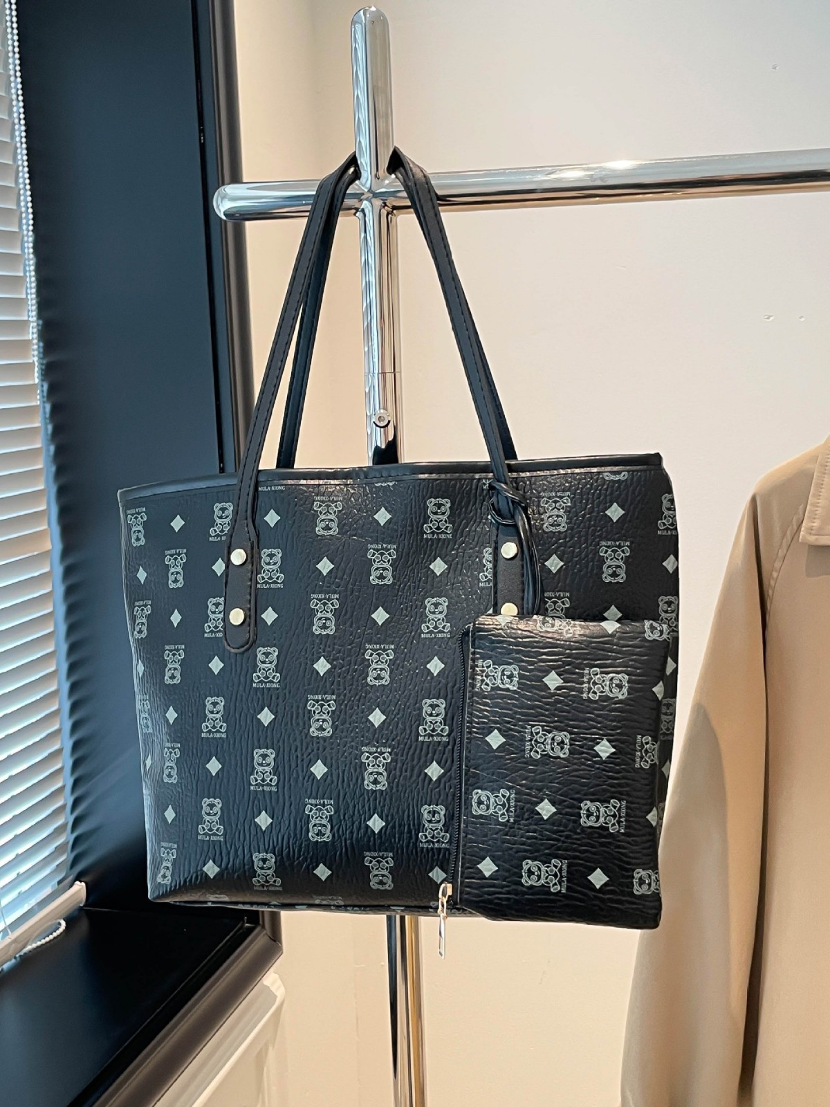 Bolsa de impresión retro para mujeres 2026 nuevo bolso de hombro de gran capacidad de moda de dos piezas bolso de viaje image 5