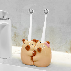 カピバラトイレ歯ブラシホルダー洗面台クリエイティブかわいい手动歯ブラシ置物ベーススタンド