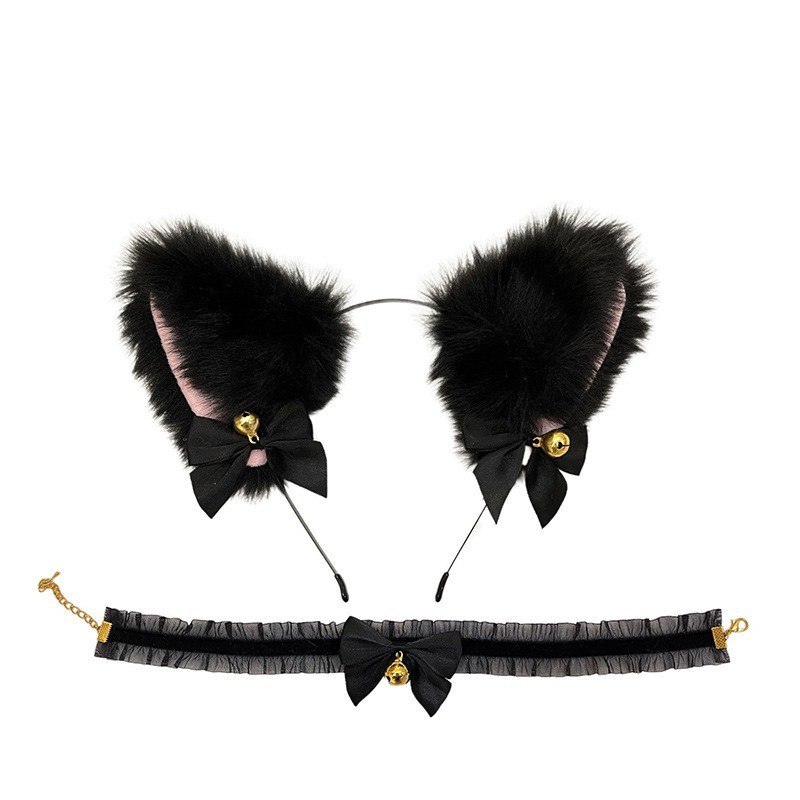 Lolita Princess Cosplay Set with Bow Lace Headband, Collar and Eye Mask — detail image 10