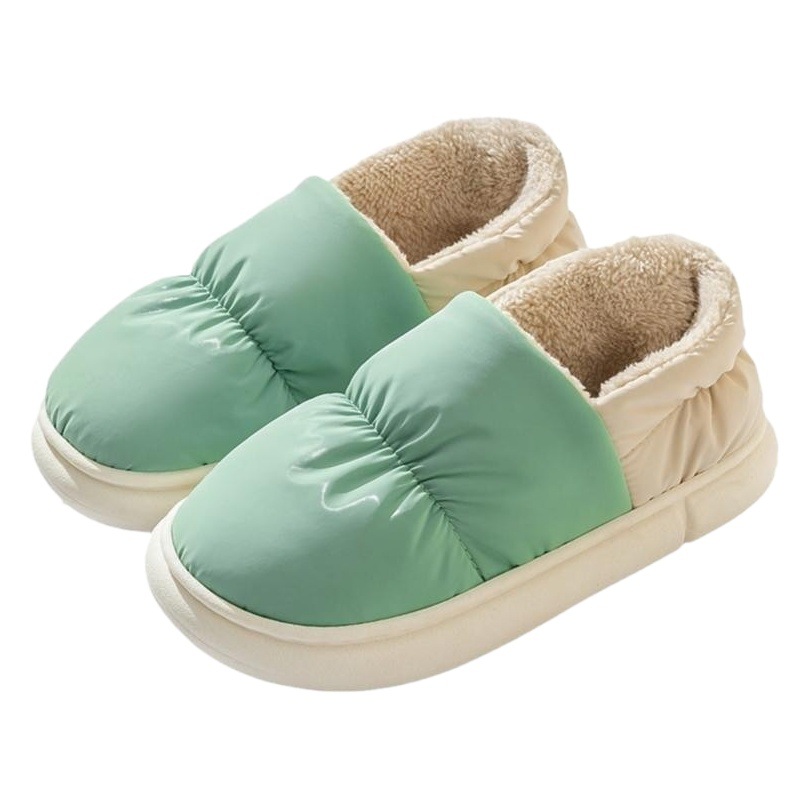 Litani Zapatillas de algodón para hombre hogar Otoño e Invierno bolsa de tacón impermeable hogar cálido pie sensación zapatos de algodón invierno