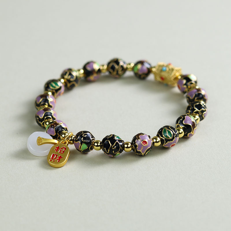 8mm 럭키 팔찌 [블랙] 부티크 모델