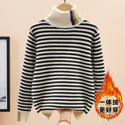 Men's Padded and Thick One-Piece Fleece Base Shirt New Middle and Large Children's Apparel for Older Boys Winter