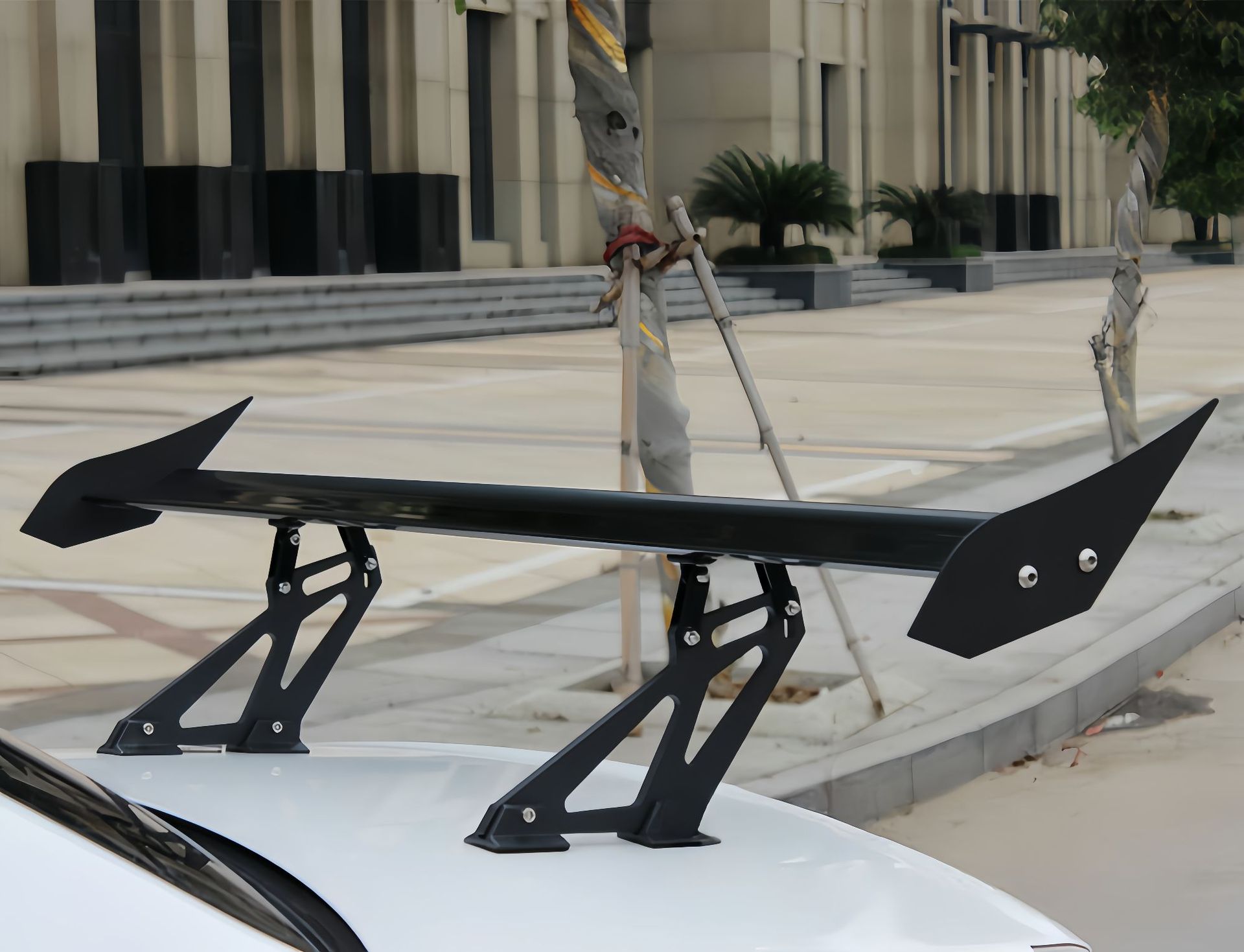 Cross-Border Car Modification Aluminum Alloy Rear Spoiler with Holes for Two or Three-Box Vehicles, Large Rear Spoiler, Fixed Wind Wing, Modified Spoiler