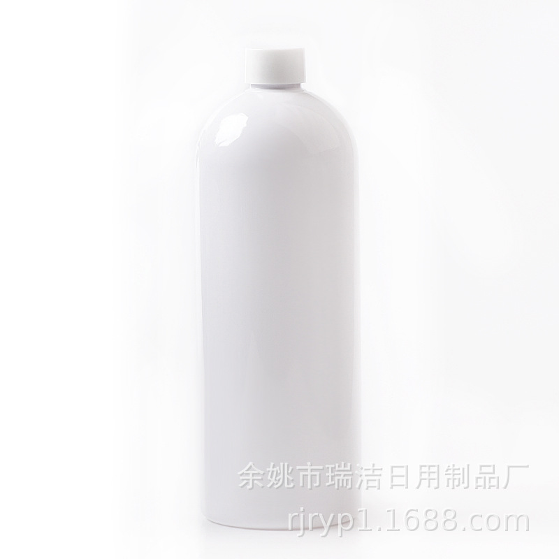 1000mlの丸い肩のPETのペットボトルの普通の蓋の純粋な露の瓶の入浴剤のシャンプーの体の乳の洗浄の瓶|undefined