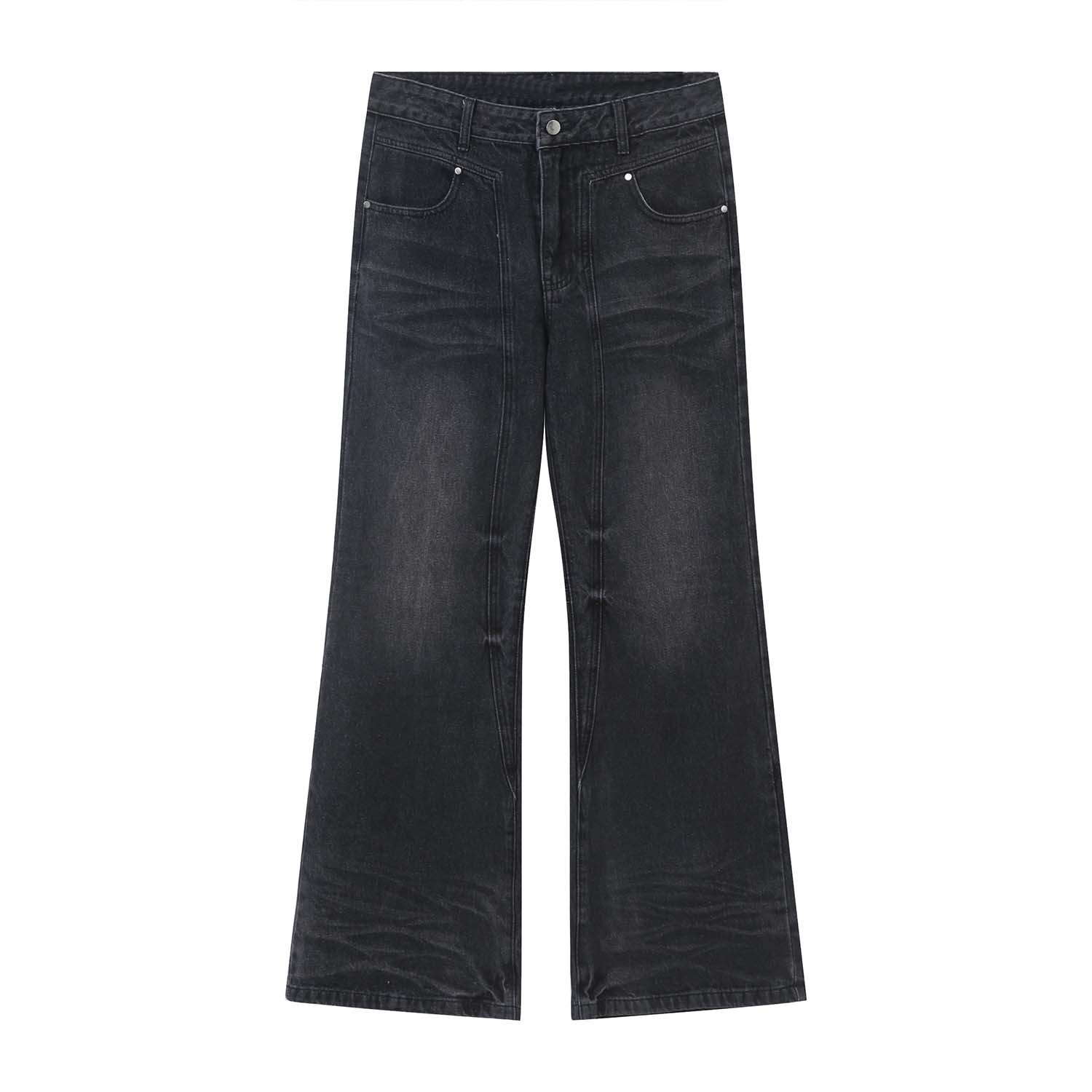 Mtlclothes ropa de Hombre | 2023 cuatro estaciones nuevo casual Hong Kong estilo retro apenado flaco jeans