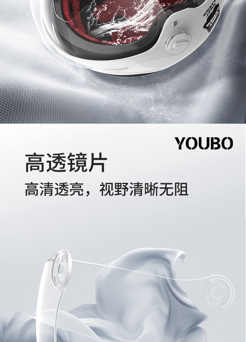 Youbai 3C Certified Electric Motorcycle Helmet Men and Women Winter Double Lens Sunscreen Half Helmet