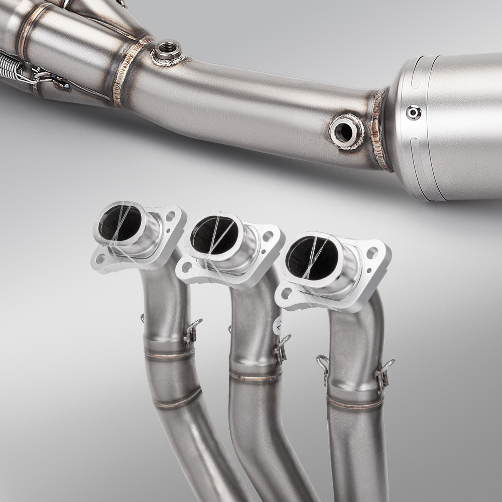 Triumph 660 Daytona Trident Tigersport Full Exhaust System Modification with Akrapovic Arrow Brand Tail Section