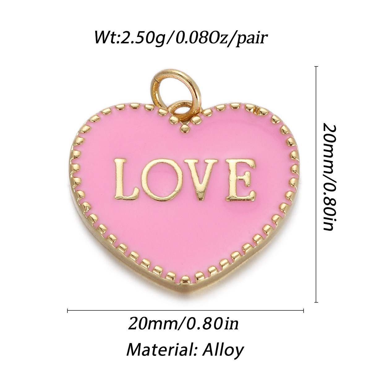17g Weight Pendant Jewelry Making Type Gold Plated Plating Material Zircon Inlay Material 1 Piece Quantity Holiday, Daily Occasion Copper Material Letter, Heart Shape Pattern Women's Gender Enamel Design Simple Style Style 1 Piece Copper Zircon Gold Plated Letter Heart Shape Pendant 2