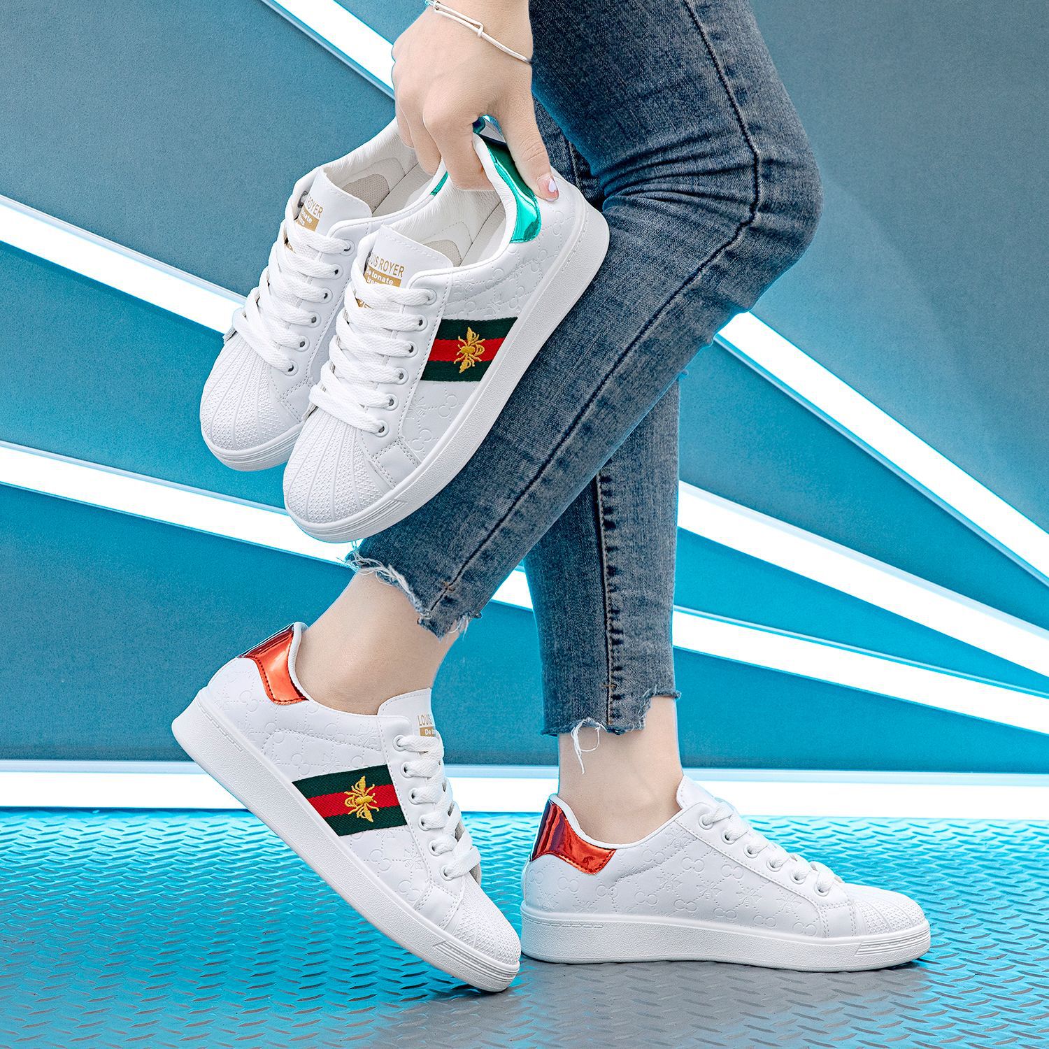 Autumn goods in stock Low ventilation Adult Injection shoes summer Spinning Category Round leisure time white White shoes