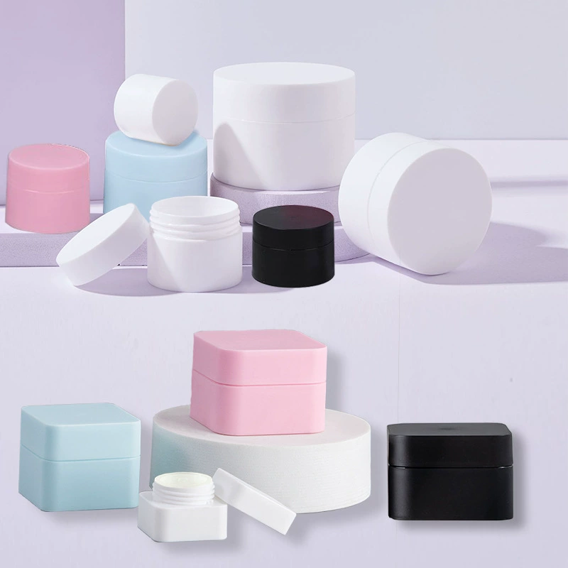 Круглая и квадратная упаковка из матового и глянцевого пластика PP для крема, лосьона, косметики, 3г, 10г, 15г, 30г, 80г