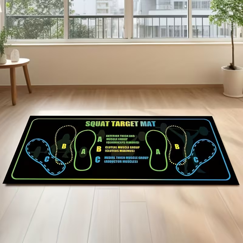 Cross-Border Squat Mat for Home Use, Soundproofing and Noise Reduction, Non-Slip Training Mat, Dirt-Resistant and Wear-Resistant Protective Exercise Mat, Can Be Labeled