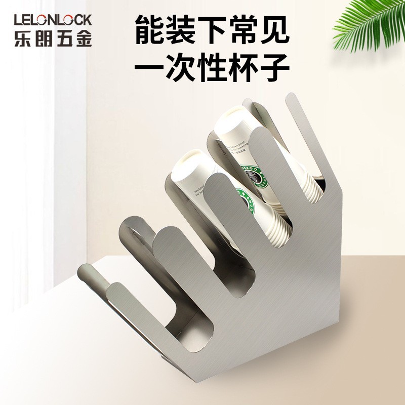 Acero inoxidable 304 portavasos titular taza de café paja caja de almacenamiento titular de la taza desechable 4 rejilla leche tienda de té taza titular