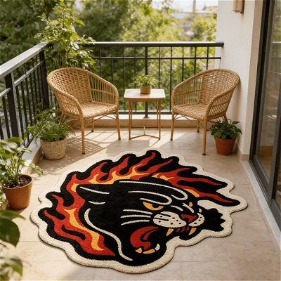 rug, cross-border TEMU, Avtomobil döşəmə paspasları - de-fierce-tiger-3-7080cmimitation-cashmere-with-non-slip-plastic-bottom