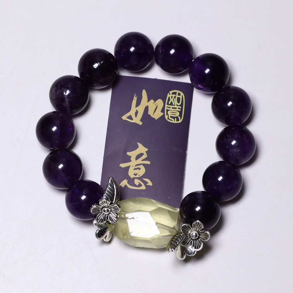 Уругвайский браслет с аметистом и цитрином, браслет для пары из бисера, модный и высококачественный желтый кристалл в виде змеи