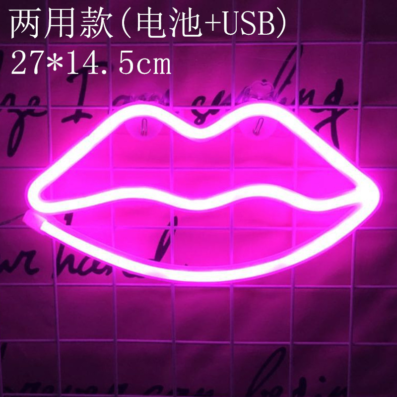 Lámpara de neón LED modelada luz nocturna dormitorio rojo en línea pared decoración lámpara de fiesta de cumpleaños atmósfera lámpara de color