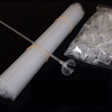 花束托杆气球杆托透明加硬塑料杆子手拿棒白色支撑杆批发