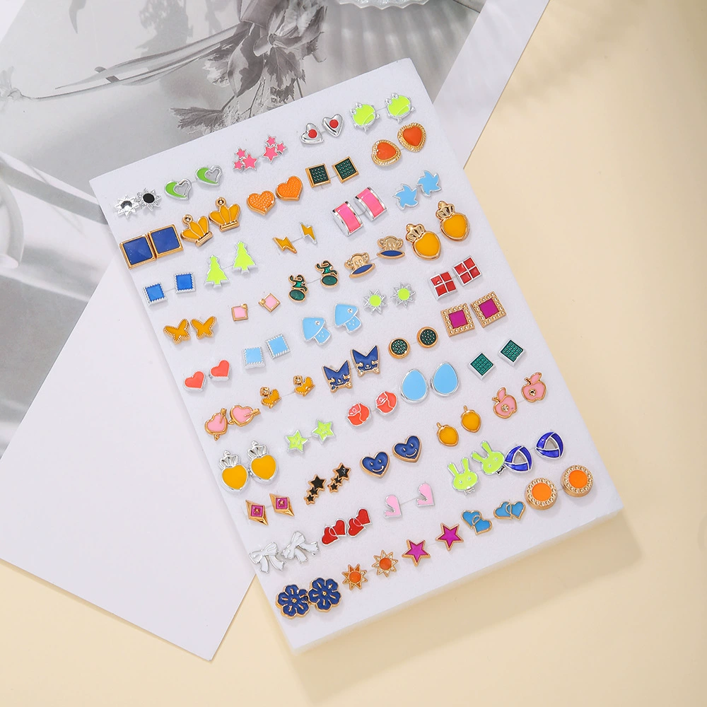 Д Earrings, fashionable lanyard holder, 100 pair, Korean style, simple and elegant design