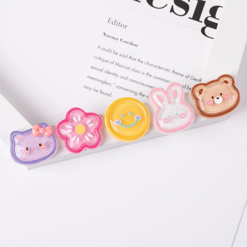 Resin accessories cartoon ice through glitter powder animal diy cream glue phone case patch hair accessories goo card brooch material Resin accessories cartoon ice through glitter powder animal diy cream glue phone case patch hair accessories goo card brooch material