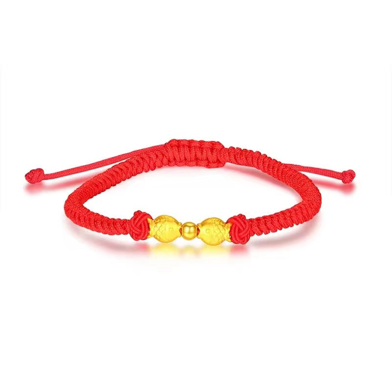 물고기 자리 + 금 구슬 + 빨간 밧줄 팔찌