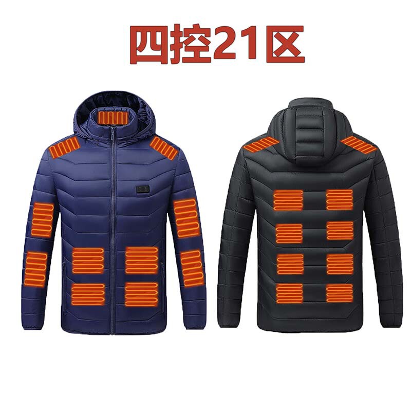 跨境发热棉服冬季爆款发热服USB接口户外保暖加热棉衣恒温加热服|undefined