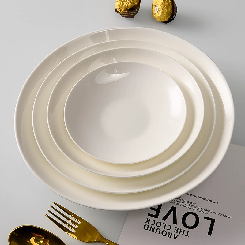 Керамическая посуда Таншань Bone Porcelain белая креативная круглая китайская посуда простая диск, диски, привод, домашняя