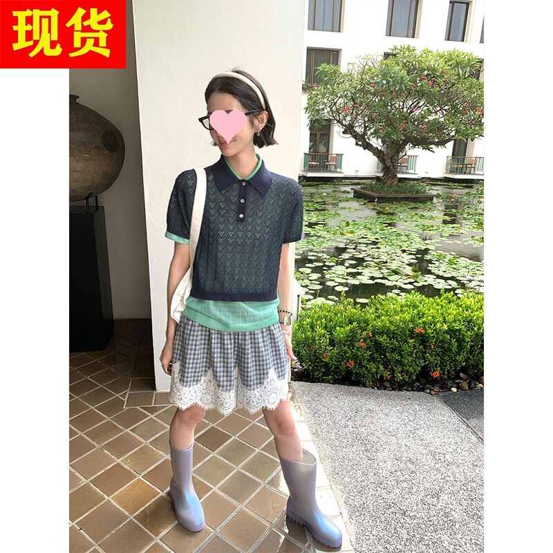 In stock Mona Zhang Qixian [New Arrival 5.6] Elastic Waist Breathable Loose Plaid Long/Short Pants