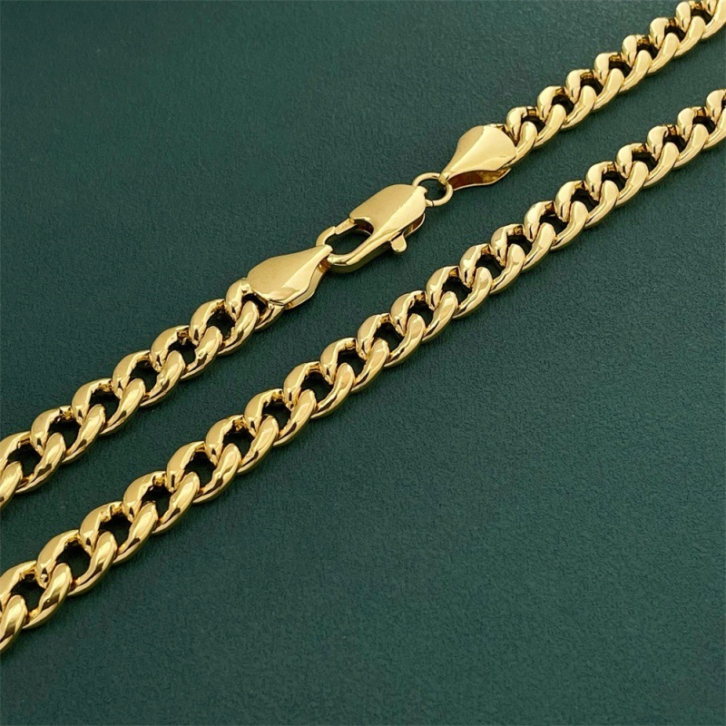 Collana cubana uomo 10mm catena in rame placcato oro gioielli_voghion.com