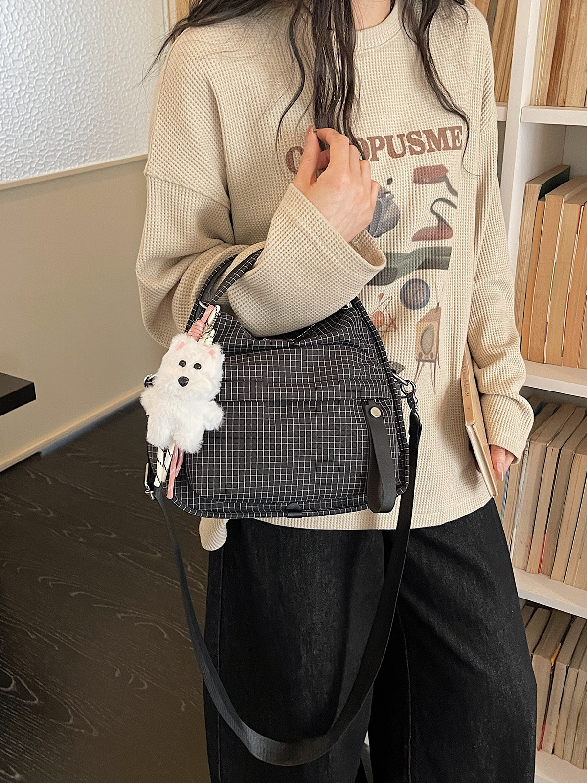 Casual bolso de mano ligero para mujeres 2026 nueva moda bolso de nylon cuadrado de viaje ocio mochila de hombro