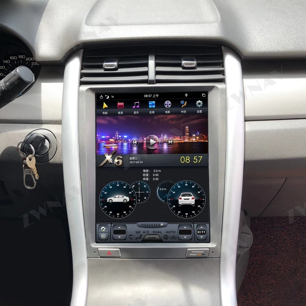 Android 9.0 CarPlay + DSP, подходит для Ford Ruijie 2008-2015, большой вертикальный умный навигатор