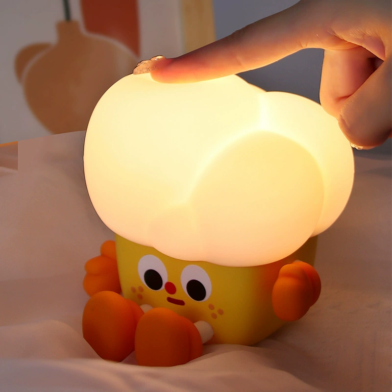 New popcorn silicone lamp USB holiday gift night light stall night market bedroom bedside sleeping night light