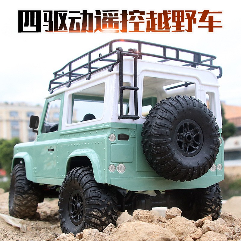 Coche de Control Remoto Todoterreno MN90 Land Rover Defender, Coche de Escalada con Control Remoto a Escala Completa