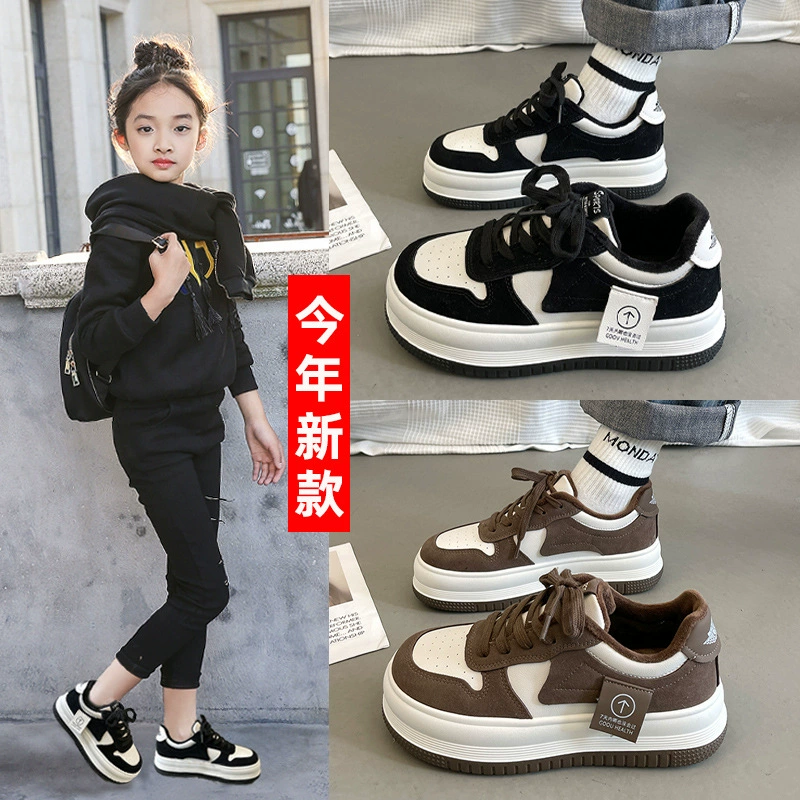 Кроссовки для девочек 2024 года, весенне-летние новые детские кроссовки, нескользящая повседневная обувь, кроссовки для мальчиков, универсальные модные на шнуровке