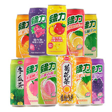 台湾进口饮料 味丹绿力果汁柠檬菊花茶饮料490ml罐装 台式冬瓜茶